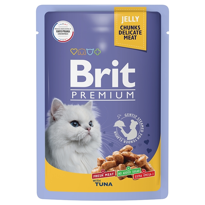 Brit Premium Tuna Пауч для взрослых кошек тунец в желе 85г