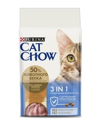 Cat Chow Для взрослых кошек 3 в 1 1,5кг
