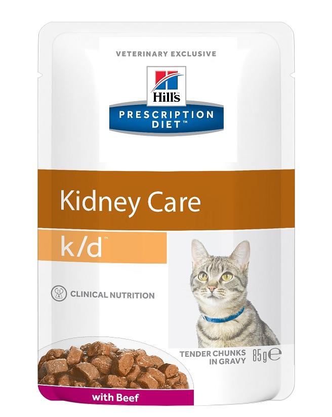 Hill's k/d Kidney Care Диета для кошек для поддержания здоровья почек 85г (говядина, пауч)