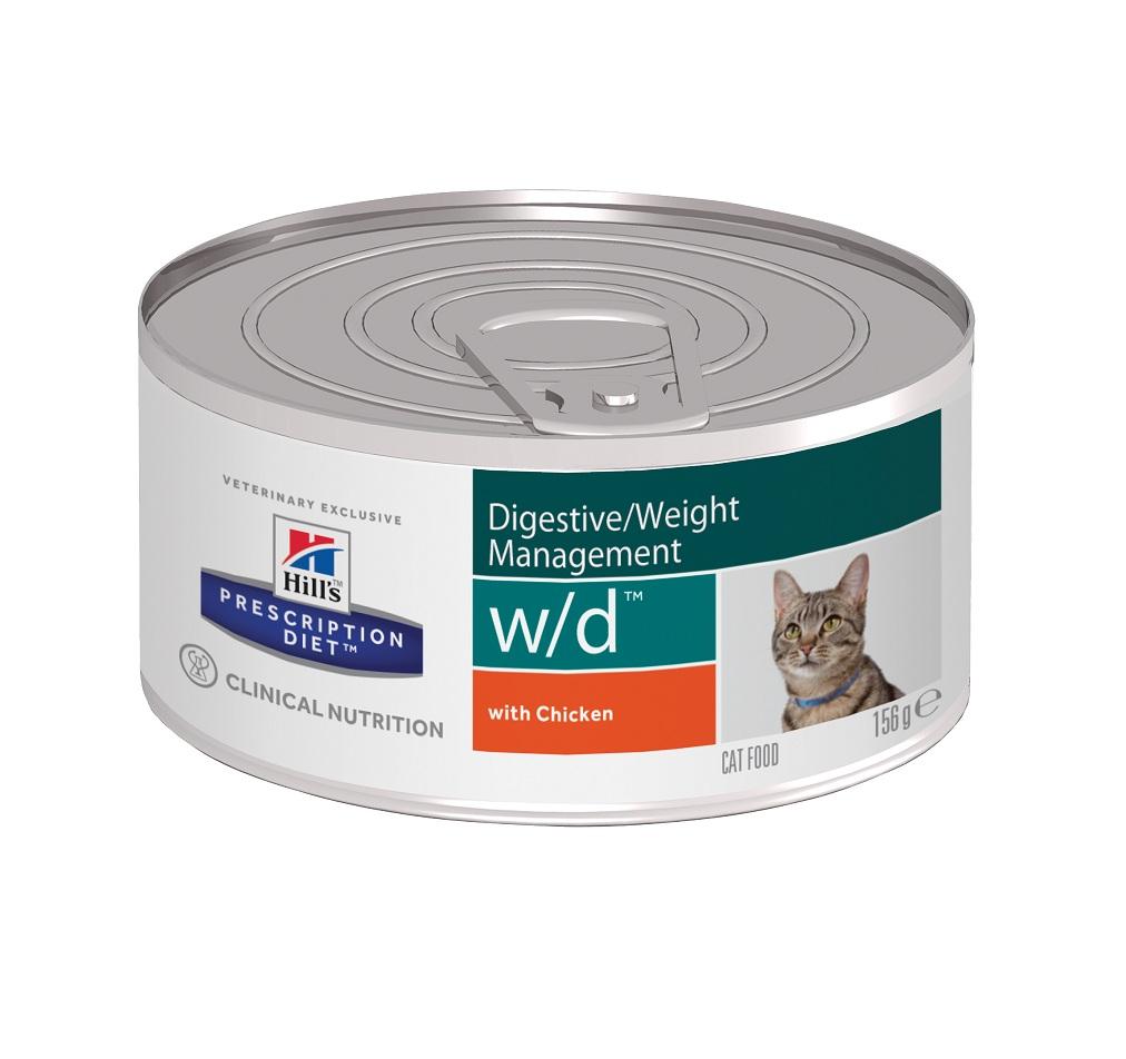 Hill's w/d Digestive/ Weight Managment  Диета для кошек при сахарном диабете 156г (курица,банка)