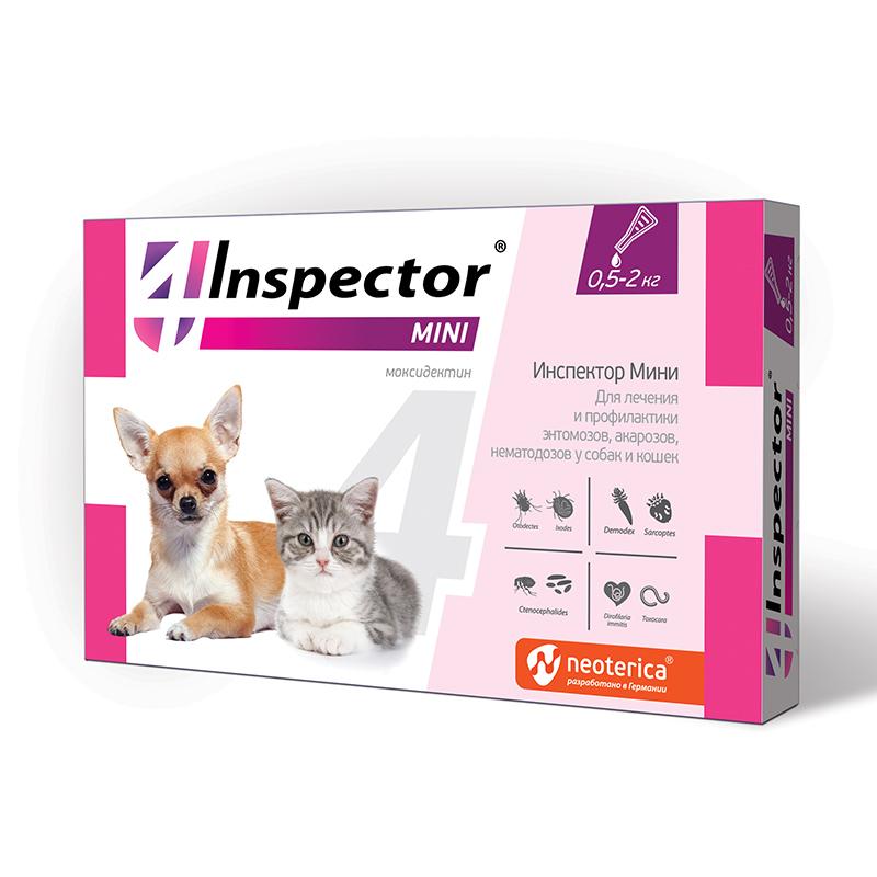 Inspector Капли от внешних и внутренних паразитов для кошек и собак 0,5-2кг