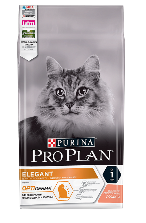 Pro Plan Elegant Adult Для взрослых кошек с чувствительной кожей 1,5кг (лосось)
