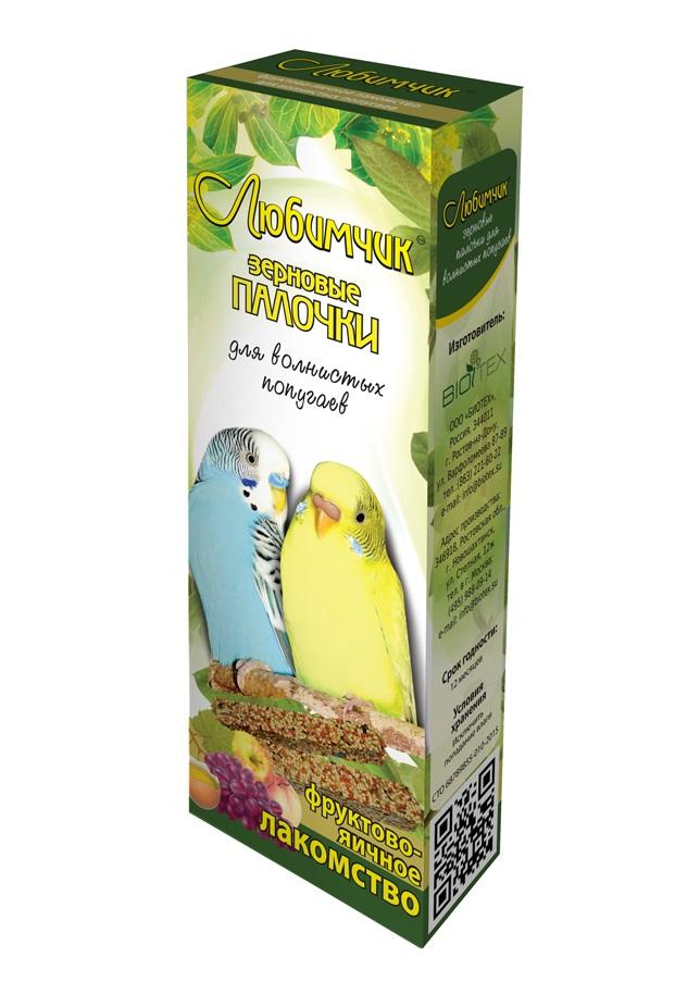 Любимчик Зерновые палочки для волнистых попугаев Фруктово-яичное лакомство 2шт