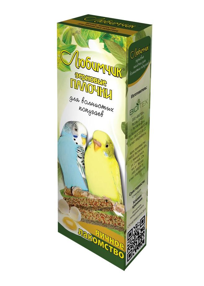 Любимчик Зерновые палочки для волнистых попугаев Яичное лакомство 2шт