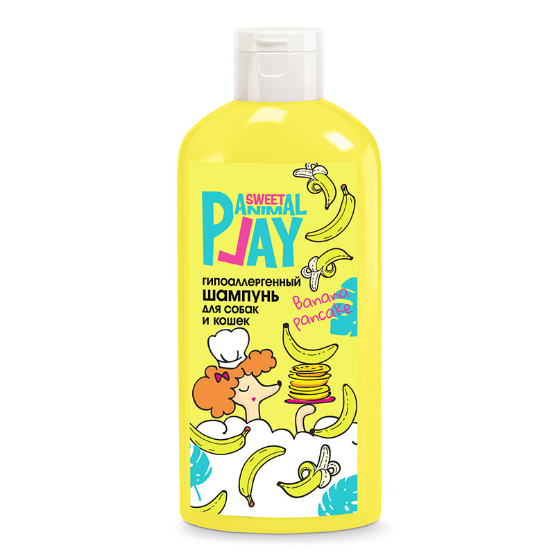 Animal Play Sweet Шампунь для собак и кошек Банановый панкейк гипоаллерг. 300мл (00970)