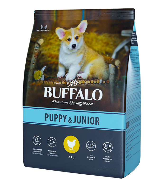 Mr.Buffalo PUPPY & JUNIOR 2кг (курица) для щенков и юниоров