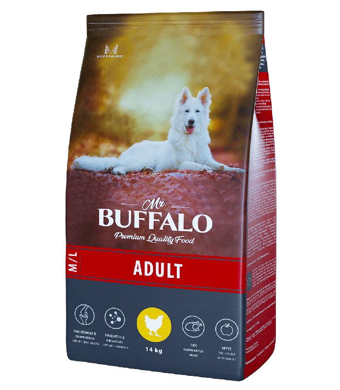 Mr.Buffalo ADULT M/L 14кг (курица) для собак средних и крупных пород