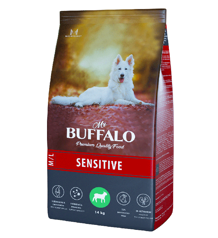 Mr.Buffalo SENSITIVE 14кг (ягненок) для собак средних и крупных пород