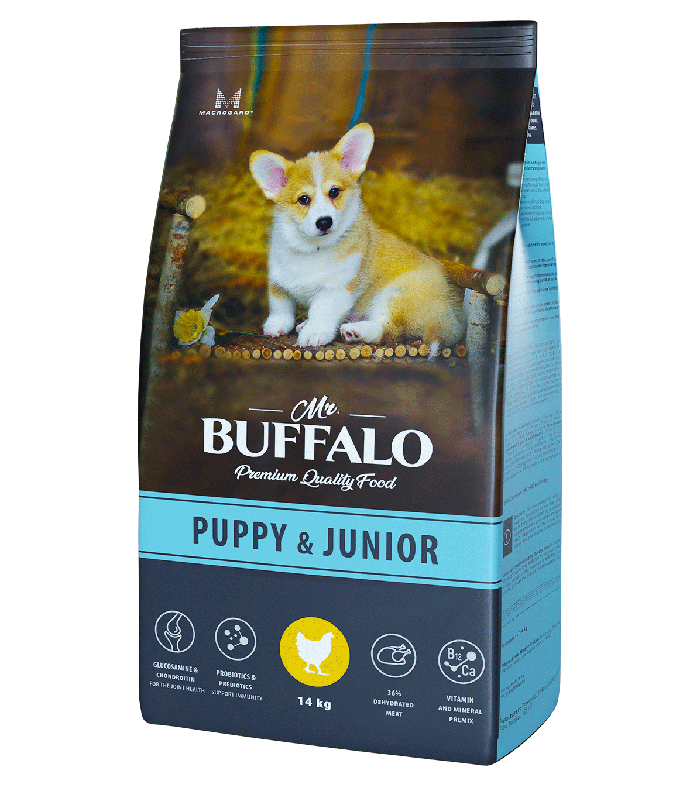 Mr.Buffalo PUPPY & JUNIOR 14кг (курица) для щенков и юниоров