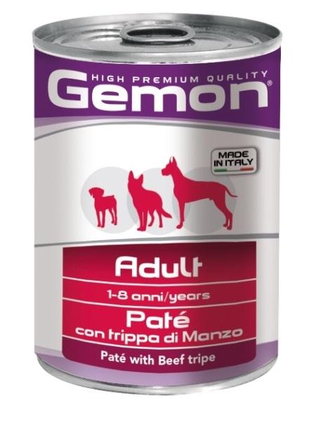 Gemon Dog Adult Консервы для взрослых собак паштет говяжий рубец 400г