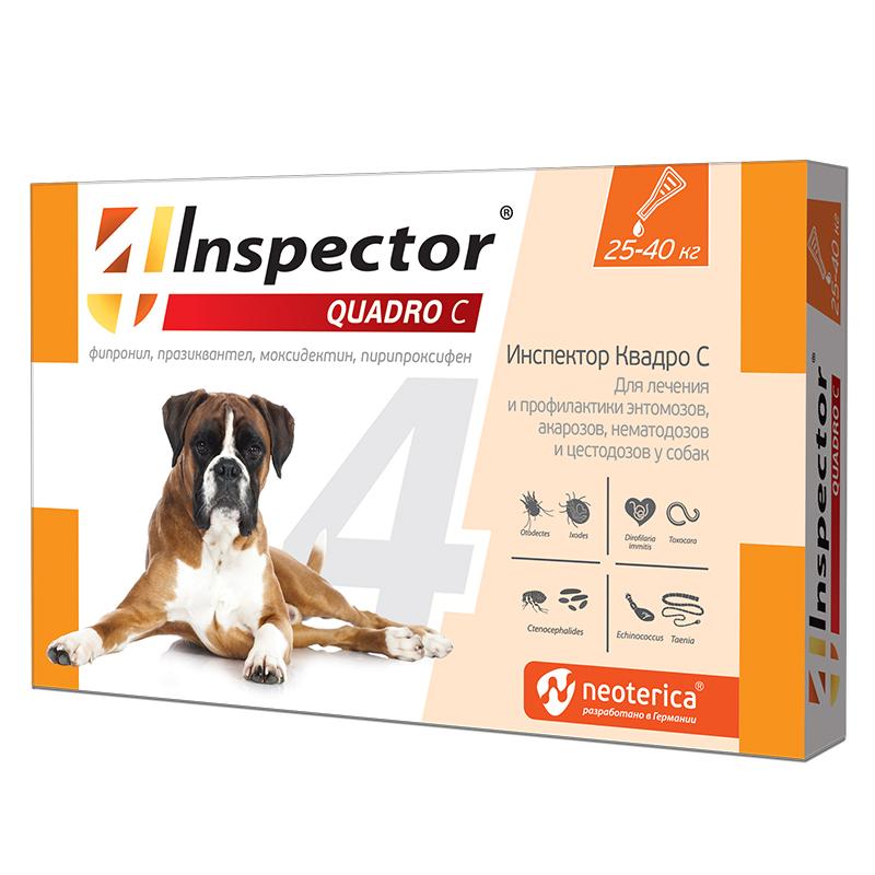 Inspector Капли от внешних и внутренних паразитов для собак 25-40кг