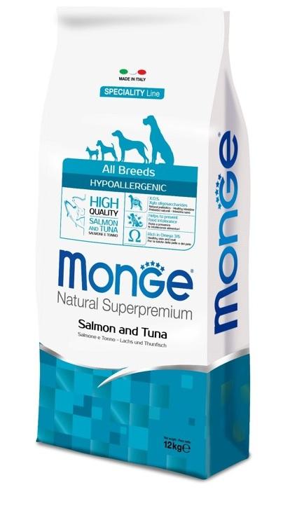 Monge Dog Speciality Hypoallergenic корм для собак гипоаллергенный 12кг (лосось,тунец)