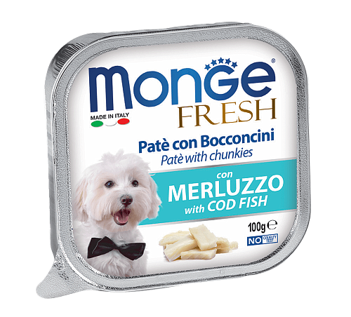 Monge Dog Fresh Консервы для собак Нежный паштет с треской 100г