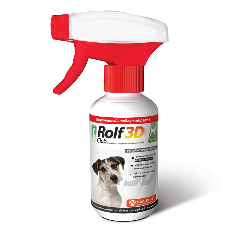 ROLF 3D Спрей от клещей и блох для собак, 200мл