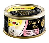 Gimcat ShinyCat Filet Консервы для кошек с курицей и креветкой (филе) 70г