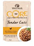 Wellness Core Tender Cuts Консервы для кошек c кусочками курицы и печени в пикантном соусе 85г (пауч)