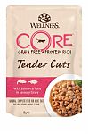 Wellness Core Tender Cuts Консервы для кошек с кусочками лосося и тунца в пикантном соусе 85г (пауч)
