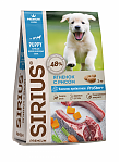 Sirius Сухой корм премиум класса для щенков и молодых собак, ягненок и рис 2кг