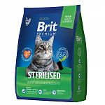 Brit Premium Cat Sterilised Корм для кастрированных котов и стерилизованных кошек 8кг.