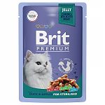 Brit Premium Duck and Apples Sterilized Пауч для стерилизованных кошек утка с яблоками в желе 85г