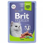 Brit Premium Lamb Пауч для взрослых кошек ягненок в желе 85г