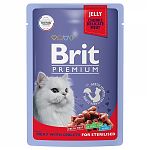 Brit Premium Meat with Giblets Sterilized Пауч для стерилизованных кошек мясное ассорти с потрошками 85г