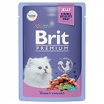 Brit Premium Rabbit Chuncks for Kitten Пауч для котят кролик в желе 85г