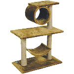 Комплекс для кошек., одн.мех, 2-х этаж.труба+гамак Зооник (700х400х900) арт.22039