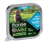 Monge BWild GF Adult Paté terrine Acciughe Консервы из анчоуса с овощами для взрослых кошек 100г