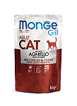 Monge Grill Adult Cat Консервированный корм для взрослых кошек, новозеландский ягненок (желе, пауч) 85г