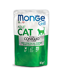 Monge Grill Adult Cat Консервированный корм для взрослых кошек, итальянский кролик (желе, пауч) 85г