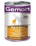 Gemon Dog Mini Консервы для собак мелких пород кусочки с курицей и рисом 415 гр