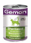 Gemon Cat Sterilized Для стерилизованных кошек с кусочками кролика 415г (банка) 