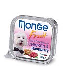 Monge Dog Fruit консервы для собак курица с малиной 100г