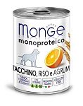 Monge Dog Monoproteico Fruits Паштет  для собак из индейки с рисом и цитрусовыми 400г