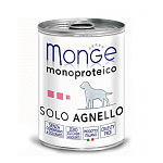 Monge Dog Monoproteico Solo Монопротеиновые консервы для собак паштет из ягненка 400г