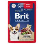Brit Premium Пауч говядина в соусе для взрослых собак всех пород 85г