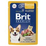 Brit Premium Пауч курица в соусе для взрослых стерилизованных собак всех пород 85г