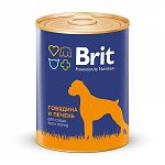 Brit Premium Red meat & Liver Консервы для взрослых собак всех пород с говядиной и печенью 850г 