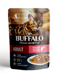 Mr.Buffalo Влажный корм для взрослых кошек с чувствительной кожей «Лосось» в соусе 85г (пауч)