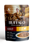 Mr.Buffalo Влажный корм для взрослых кошек «Цыпленок» в соусе 85г (пауч)