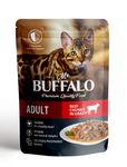 Mr.Buffalo Влажный корм для взрослых кошек «Говядина» в соусе 85г (пауч)