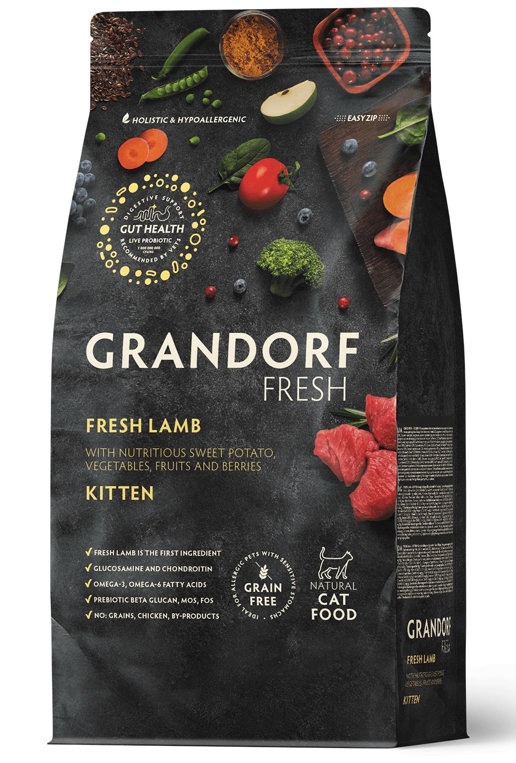 GRANDORF FRESH CAT Lamb KITTEN Ягненок с бататом для котят, беременных или кормящих кошек 400г