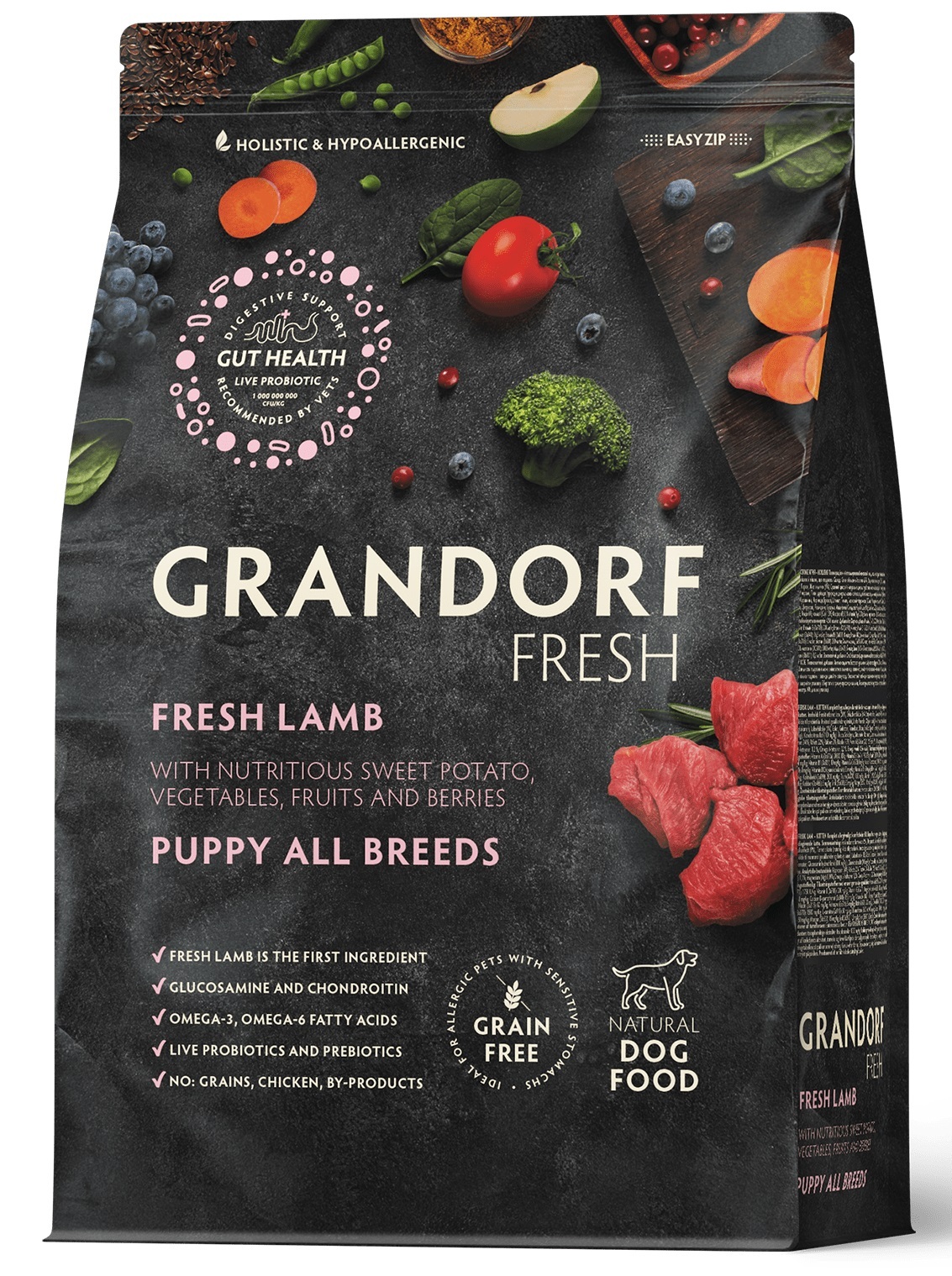 GRANDORF FRESH DOG Lamb PUPPY ALL BREEDS Свежее мясо Ягненка с бататом, для щенков беременных или кормящих собак 10кг