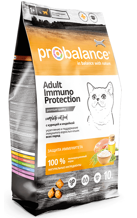 ProBalance Adult Immuno Protection Сухой корм для взрослых кошек, с курицей и индейкой 10кг