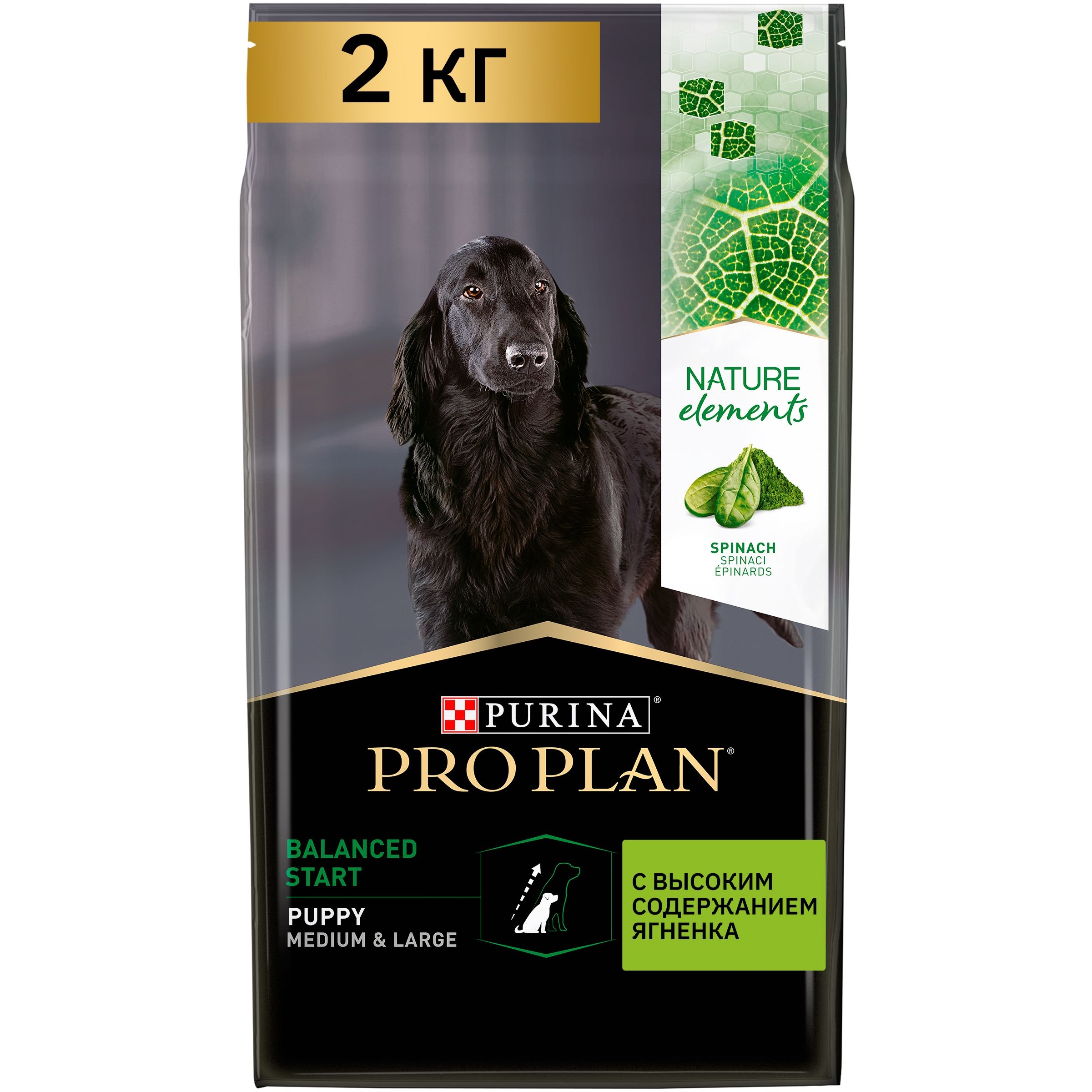 Pro Plan Nature Elements Корм для щенков средних и крупных пород, с высоким содержанием ягненка 2кг
