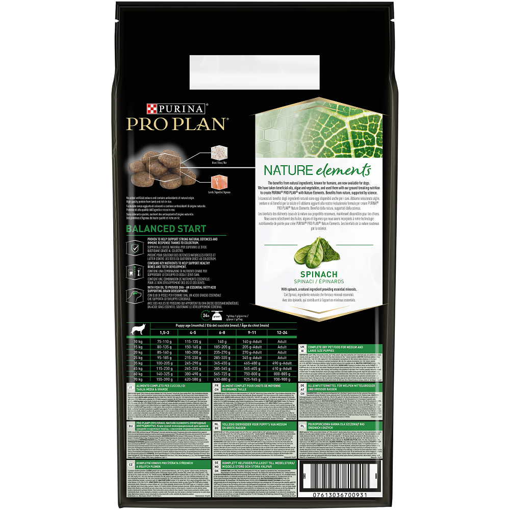 Pro Plan Nature Elements Корм для щенков средних и крупных пород, с высоким содержанием ягненка 2кг