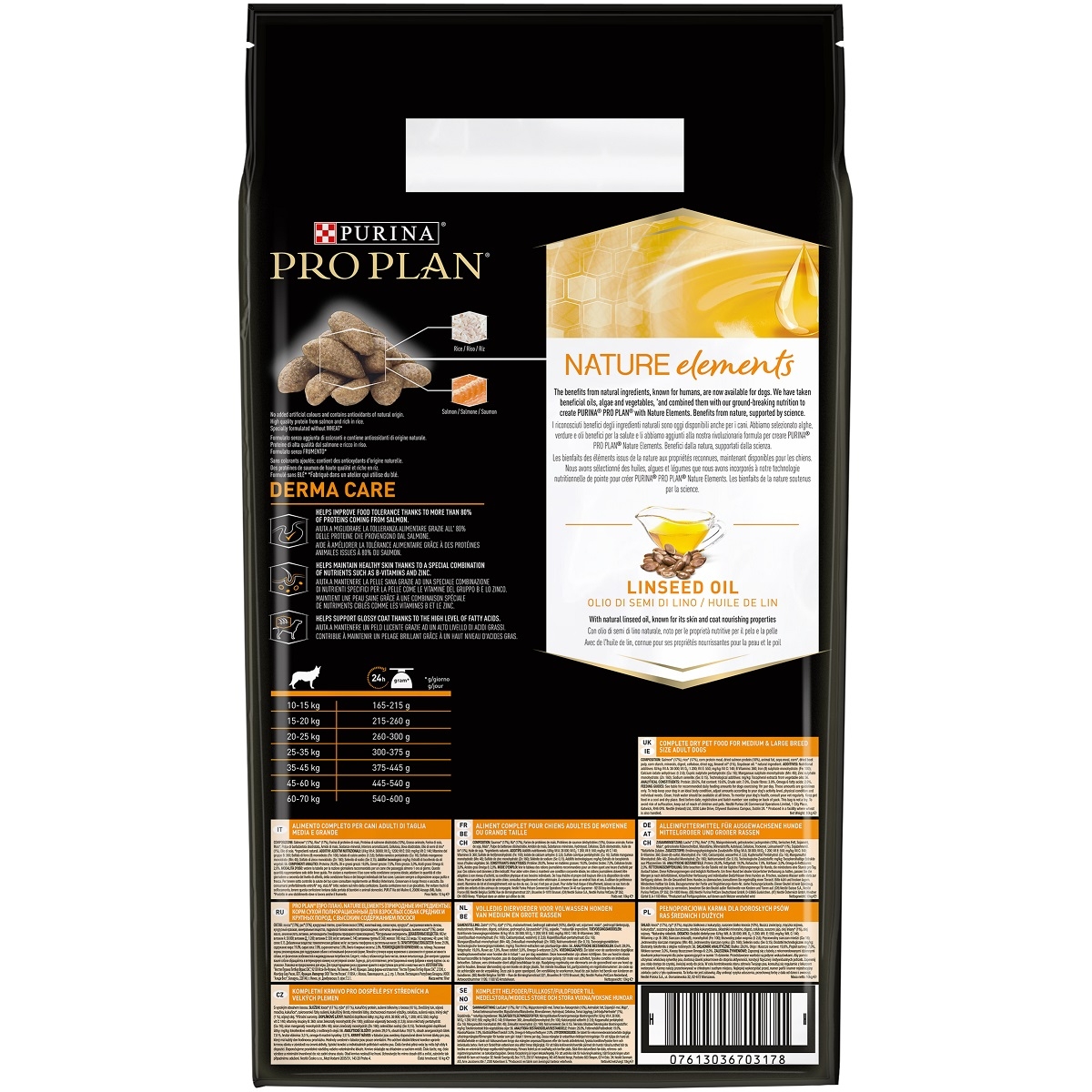 Purina Pro Plan Nature Elements Корм для взрослых собак средних и крупных пород, с высоким содержанием лосося 10кг