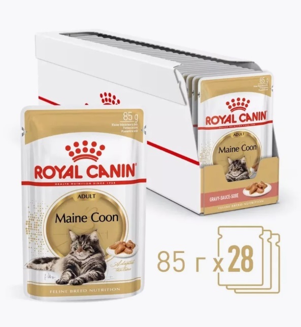 ROYAL CANIN Adult Maine Coon Влажный корм для мейн-кунов (в соусе) 28шт*85гр