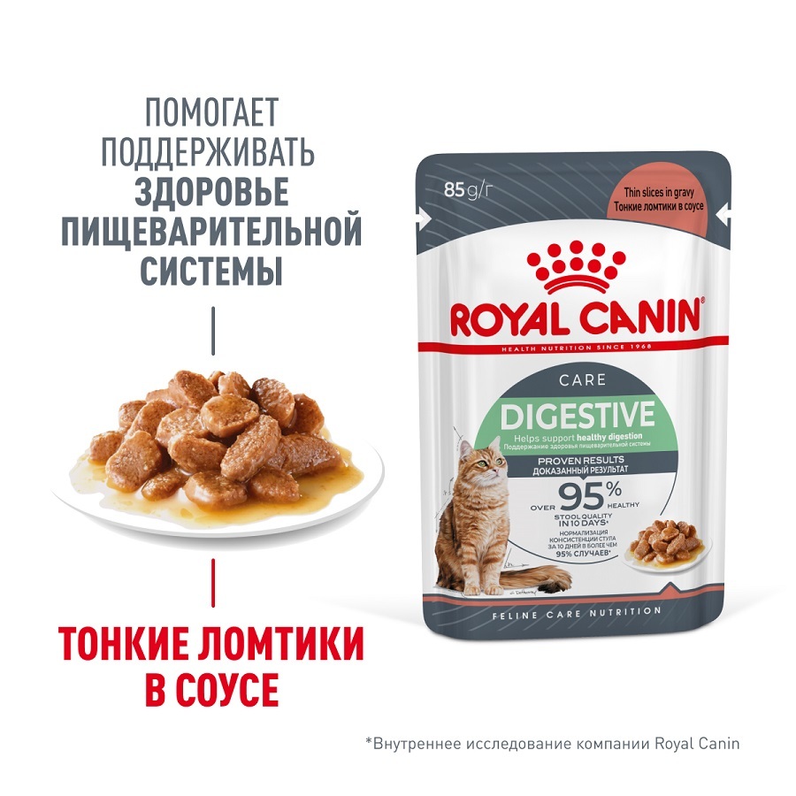 ROYAL CANIN Digestive care Корм влажный для взрослых кошек с чувствительным пищеварением 28шт*85гр (соус)